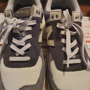 New Balance Light Gray & White Casual Sneakers